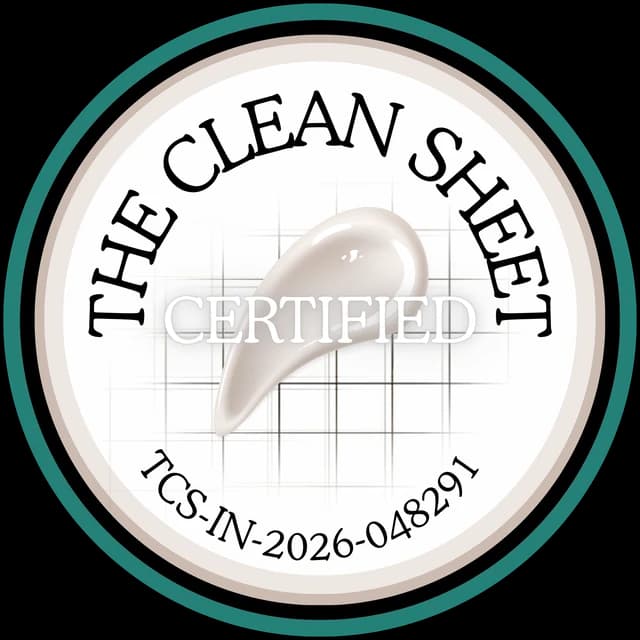 The Clean Sheet certification seal (sample)