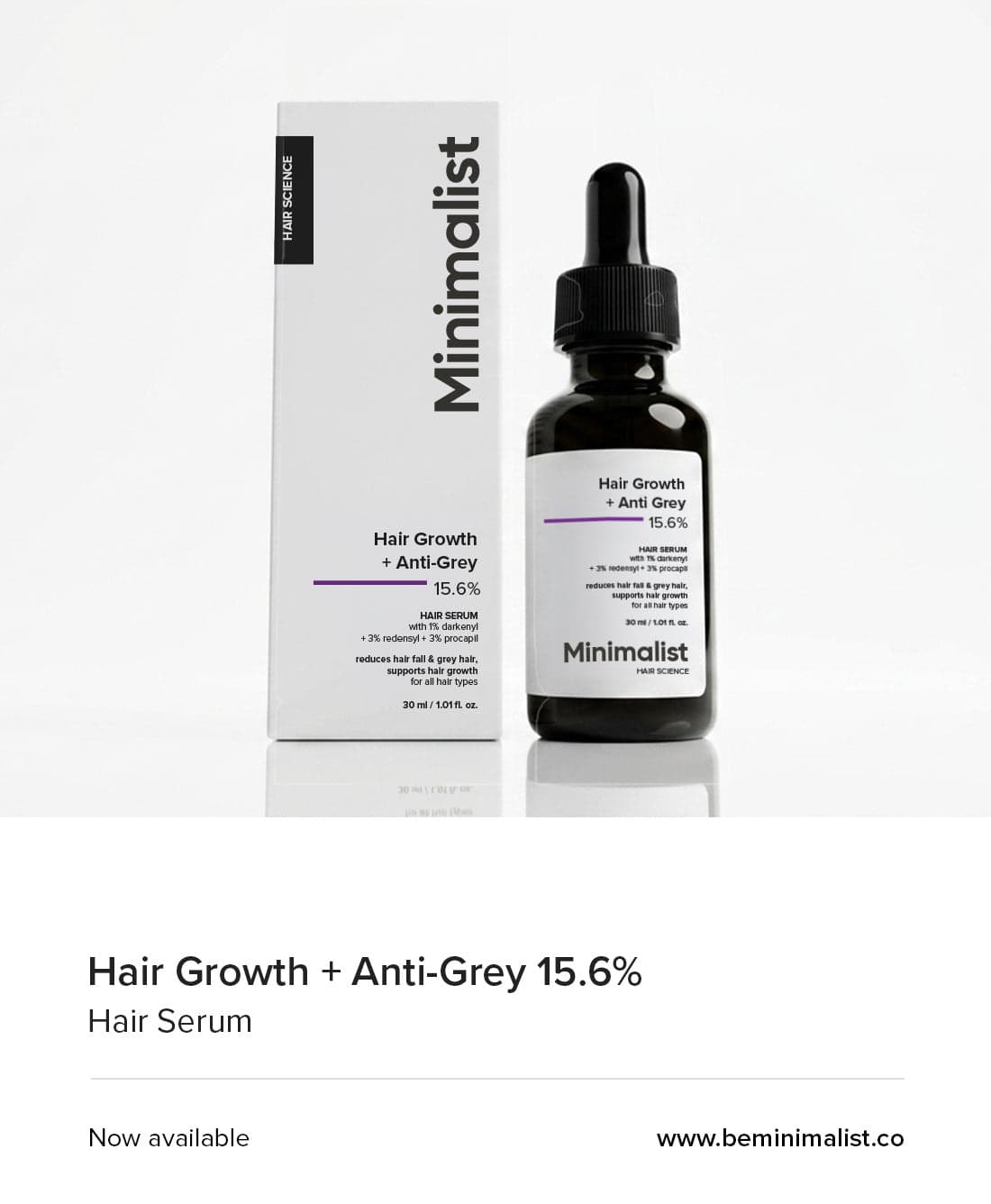 Be Minimalist Hair Growth + Anti-grey Actives 15.6% Hair Serum