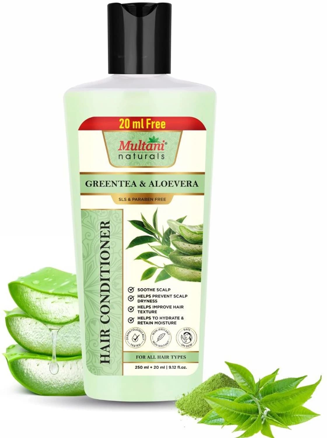 Multani Natural Greentea & Aloevera Hair Conditioner | Anti-Hairfall | SLS & PB Free